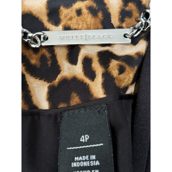 White House Black Market Womens Blazer 4p Petite Black 1 Button Stretch Career - Picture 4 of 7